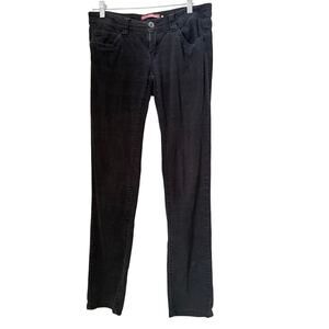 Unionbay Black Corduroy Pants Women’s Size 7 JR Stretch Low Rise Casual